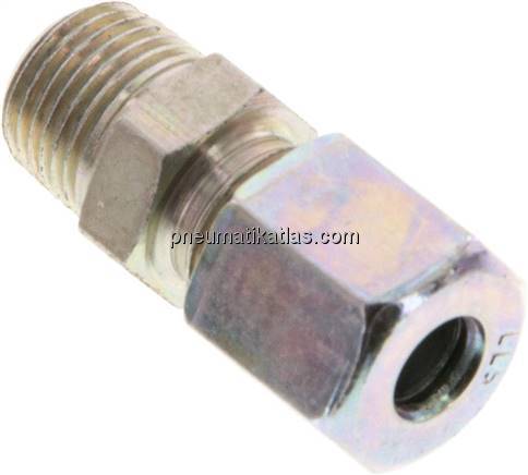 Gerade Schneidringverschr. R 1/8"-5 LL (M10x1), Stahl verzinkt