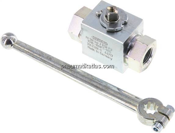 Hochdruck-Kugelhahn, Stahl, NPT 3/8", 0 - 500bar
