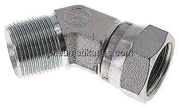 45°-Einschraubwinkel, 60°-Kegel, G 3/4", Stahl verzinkt