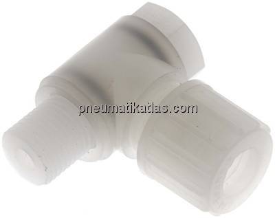 Winkel-Verschraubung G 1/4"-10x8mm, PVDF, Hohlschraube