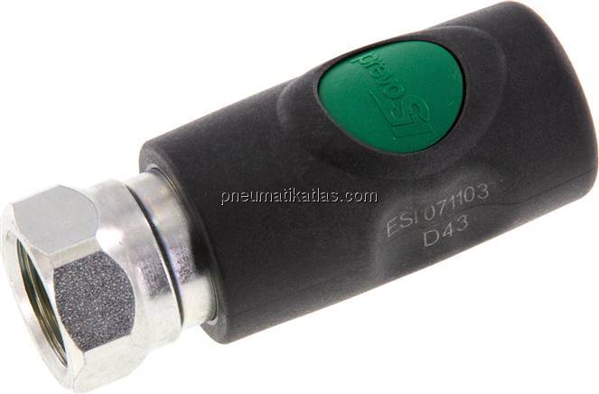 Sicherheits-Druckknopfkupplung (NW7,2), G 1/2" IG, Kunststoff