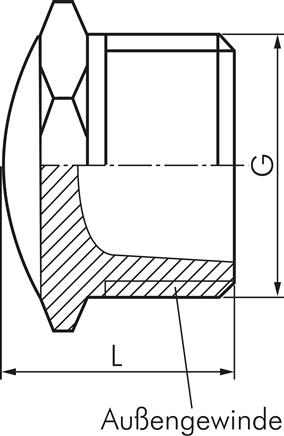 Zeichnung: Verschlussstopfen mit Außengewinde