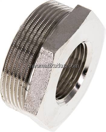 Reduziernippel G 2"(AG)-G 1"(IG), Messing vernickelt