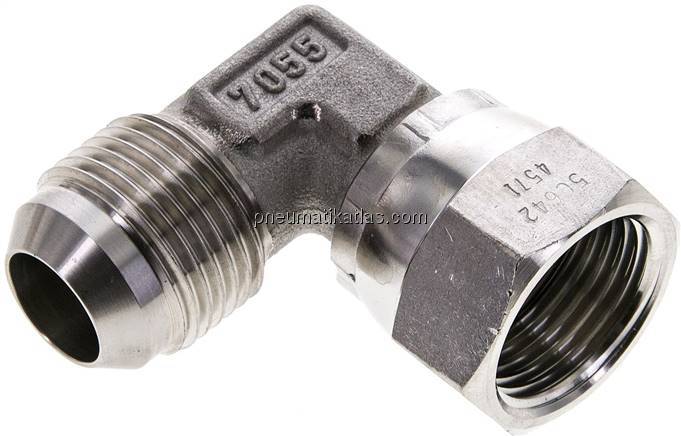 90°-Einschraubwinkel, UN 1-1/16"-12 (JIC), V4A