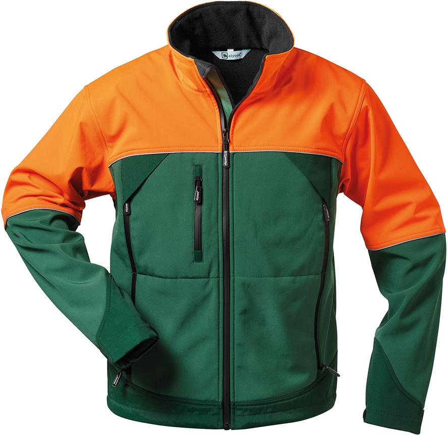 Forstjacke Sanddorn, Softshell,Gr.2XL,grün/orange
