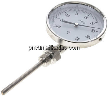 Bimetallthermometer, senkrecht D100/-30 bis +50°C/100mm