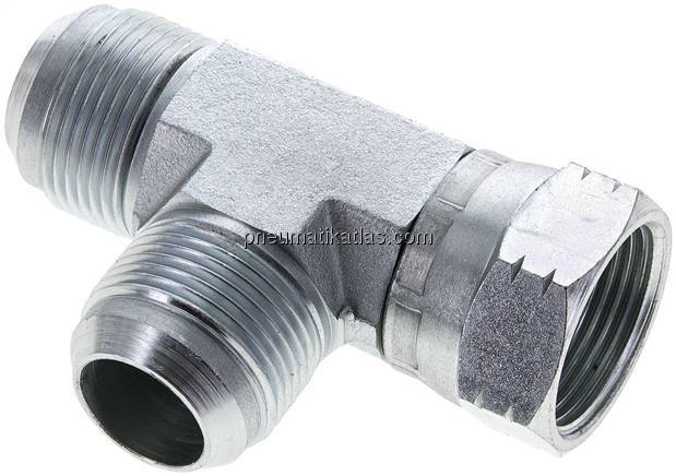 T-Verschraubung,UN 1-5/16"-12 (JIC), Stahl verzinkt