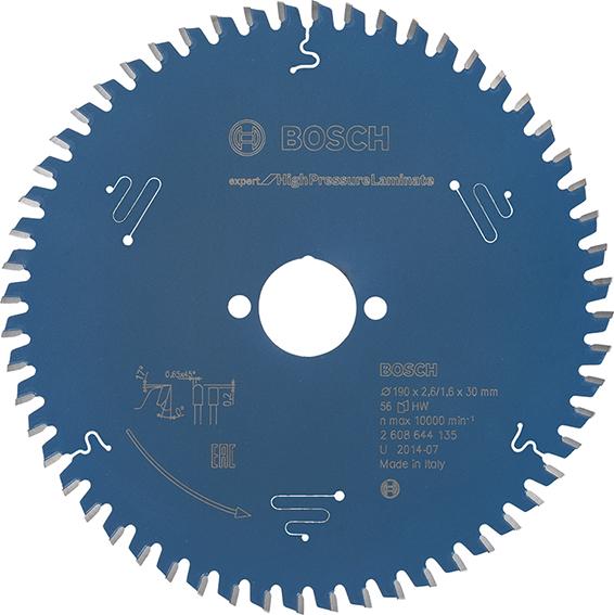 HM-Kreissägeblatt 190x2,6/1,6x30 56Z Bosch VE à 1 Stück Exp HighPressure Laminate