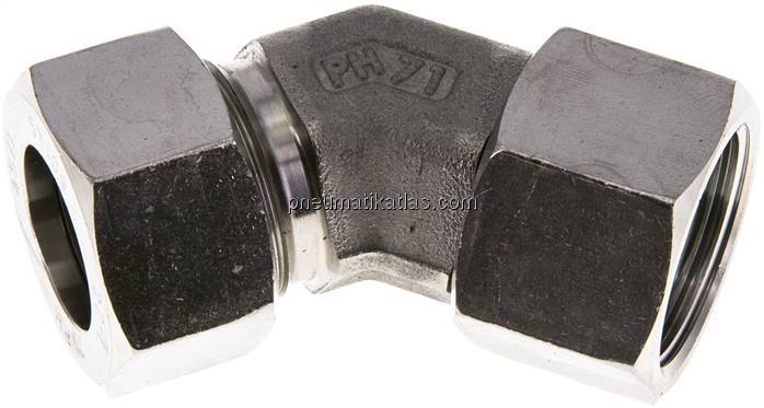 Einstellb. 45°-Schneidringverschraubung 22 L (M30x2), 1.4571