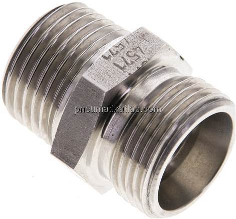 Gerade Schneidringverschr. R 1/2"-15 L (M22x1,5), ohne Mutter & Schneidring, 1.4