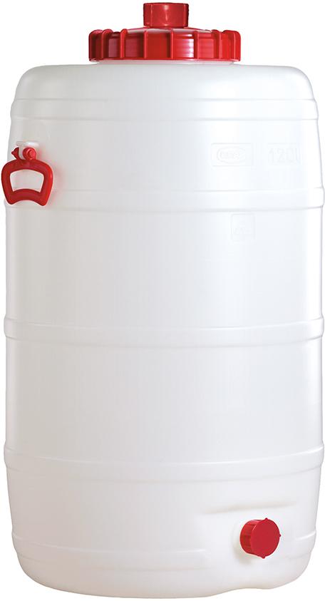 Fass 125 l H 843 mm D 486 mm weiß