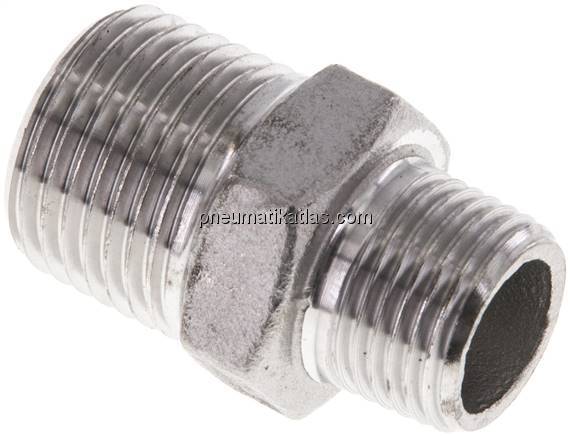 Doppelnippel NPT 1/2"-NPT 3/8", 1.4408