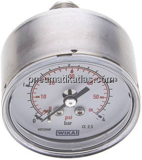ES-Manometer waagerecht, 50mm, 0 - 4 bar, G 1/4"