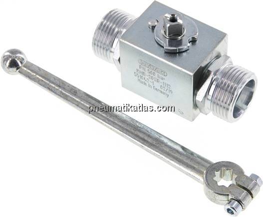 Hochdruck-Kugelhahn, Stahl, 20 S (M30x2), 0 - 400bar