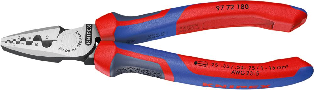 Aderendhülsenzange mit Mehrkomponenten-Griffen 180mm qmm KNIPEX