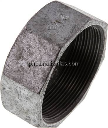 Verschlusskappe Rp 2-1/2", Temperguss verzinkt