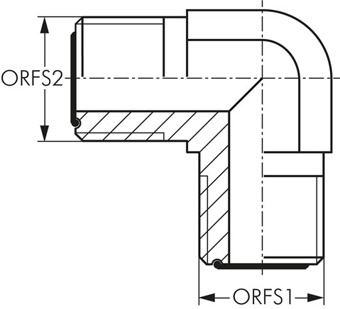 Zeichnung: ORFS-Winkelverschraubung