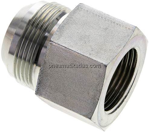 Reduziernippel UN 1-5/8"-12(JIC-AG)-G 1"(IG), Stahl verzinkt