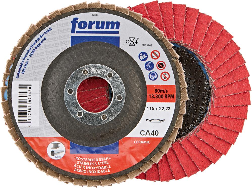 Fächerschleifscheibe 115mm, gewölbt, CA 40 FORUM