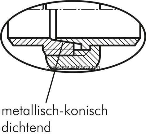 Detailansicht: metallisch-konisch dichtend