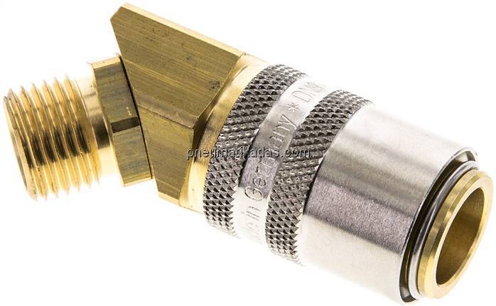 45°-Temperierkupplungsdose 13mm Zapfen,M 16x1,5(AG)