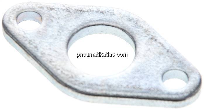 Flanschbefestigung f. 8 & 10mm ISO 6431-Zylinder, Stahl verzinkt