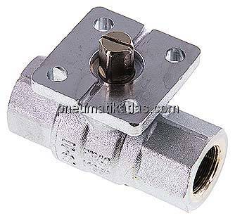 Messing-Kugelhahn, Direktmontageflansch Rp 3/8", -0,9 bis 40bar