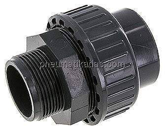 Klebe-/Gewindeverschraubung, PVC-U/ EPDM, 50mmxG 1-1/2" AG