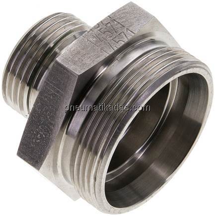 Gerade Schneidringverschr. G 1"-42 L (M52x2), ohne Mutter & Schneidring, 1.4571