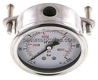 Glycerin-Einbaumanometer, 3kt-Frontring, 63mm, 0 - 600 bar