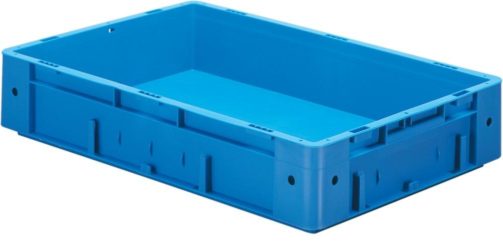 Transport-Stapelkasten B600xT400xH120 mm blau Auflast 700kg ohne Griffloch LA-KA-PE
