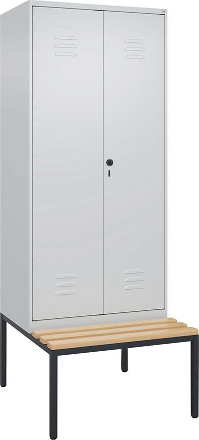 Garderobenschrank B800xT815xH2120 Korpus RAL 7035 LichtgrauTüren RAL 7035 Lichtgrau