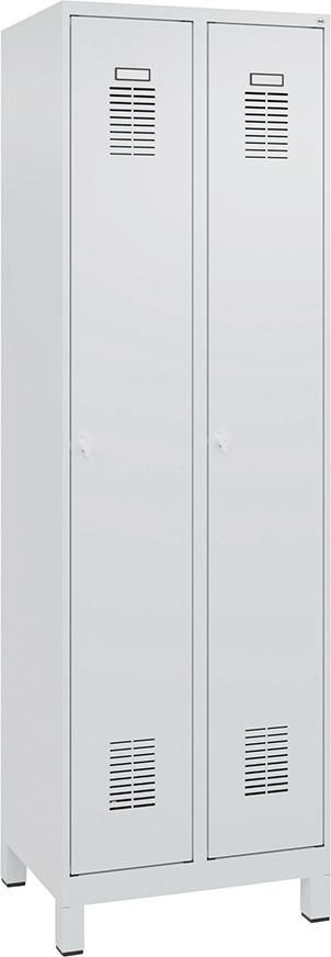 Garderobenschrank FORUM 2 Abteile RAL 7035/7035 Füße 7035 mit Füßen Selbstmontage