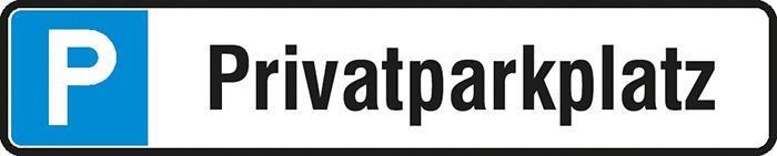 Parkplatzschild Alu B520xH110 mm Privatparkplatz SafetyMarking