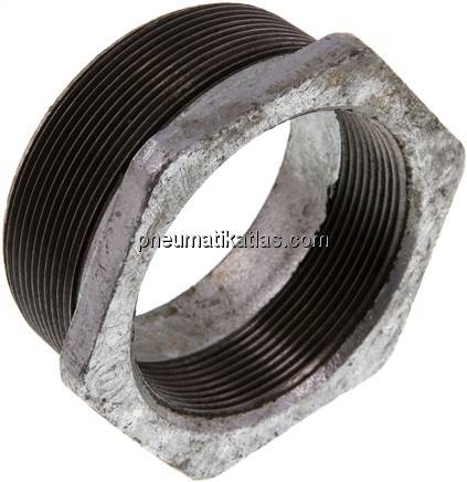 Reduziernippel R 3"(AG)-Rp 2-1/2"(IG), Temperguss verzinkt