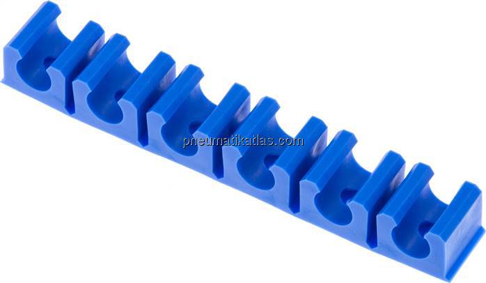 Schlauchklemmleiste, blau 6-fach für 10mm Schlauch