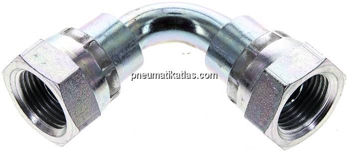 90°-Winkelverschraubung,60°Konus G 3/8" (IG), Stahl verzinkt