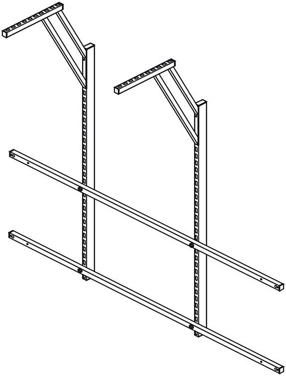 Tischaufbau m4p 2 Säulen, 2030 breit