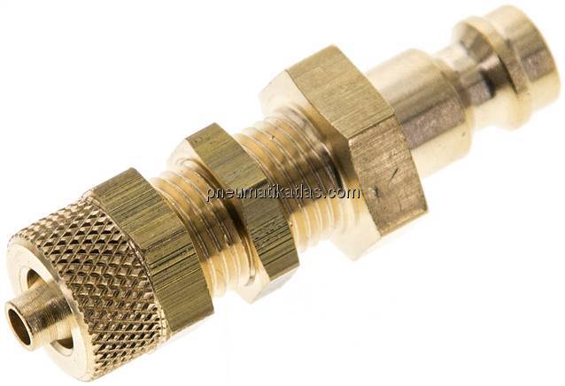 Schott-Kupplungsstecker (NW5) 6x4mm Schlauch, Messing