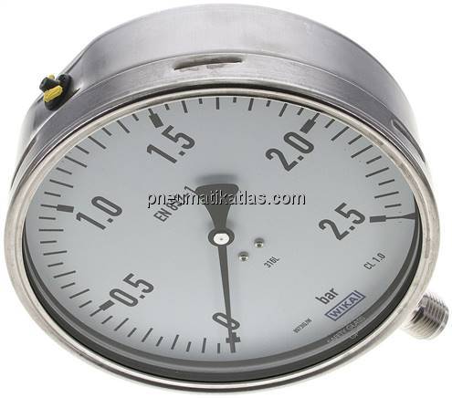 Chemie-Manometer senkrecht, 160mm, 0 - 2,5 bar