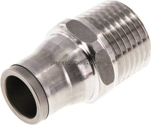 Gerader Steckanschluss NPT 1/2"-12mm, IQS-Edelstahl