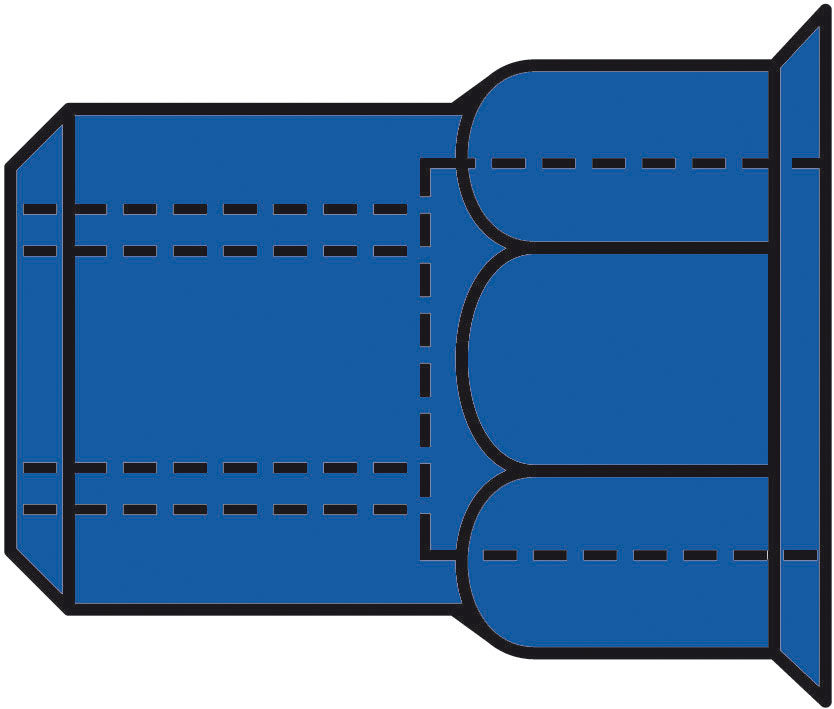 Blindnietmuttern Teilsechskant Stahl Kleinkopf M 8 x 11 x 17