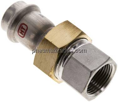 Pressfitting, Verschraubung flachd., 22mm / Rp 3/4"(IG)