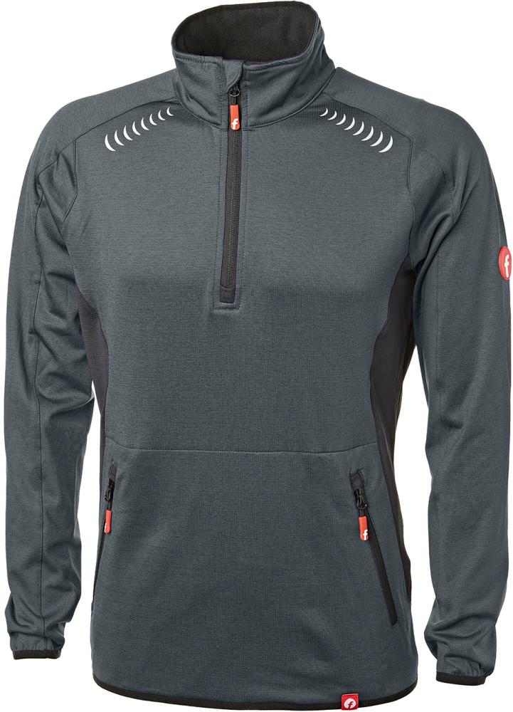 Tech-Fleecepullover grau/schwarz meliert Gr. 4XL Fortis Elements