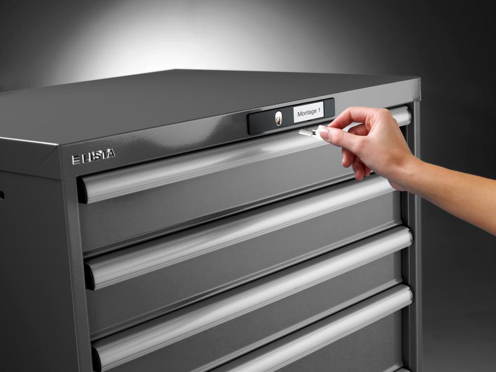 Schubladenschrank EDGE 36x36E 717x725x1000, 7 Schub., 75kg Typ D/F KEYLock Lichtgrau RAL7035