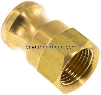 Kamlock-Stecker (A) Rp 1/2"(IG), Messing