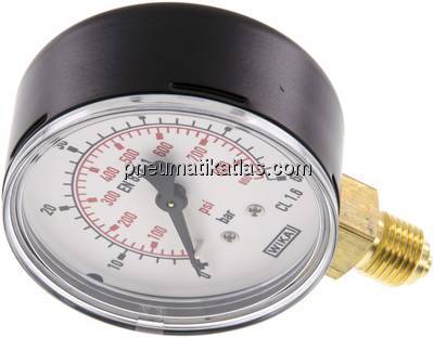 Manometer senkrecht (ST/Ms), 63mm, 0 - 60 bar, G 1/4"