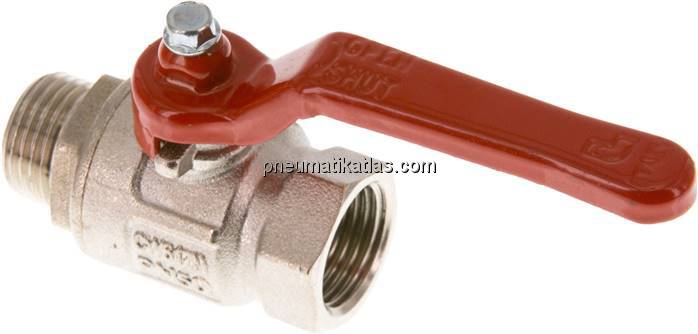 Messing-Kugelhahn, kurz, G 1/2" (AG/IG), -0,9 bis 50bar