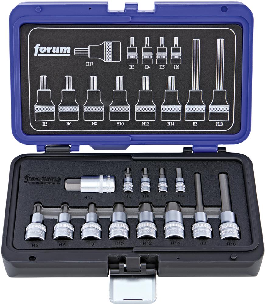 Einsatz.-Grt. 1/4+1/2" 13tlg. Innensechsk. FORUM