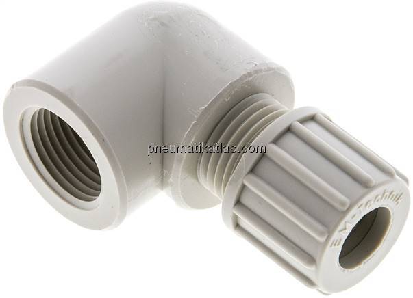 Winkel-Aufschraubverschraubung G 3/8"-10x8mm, Polypropylen